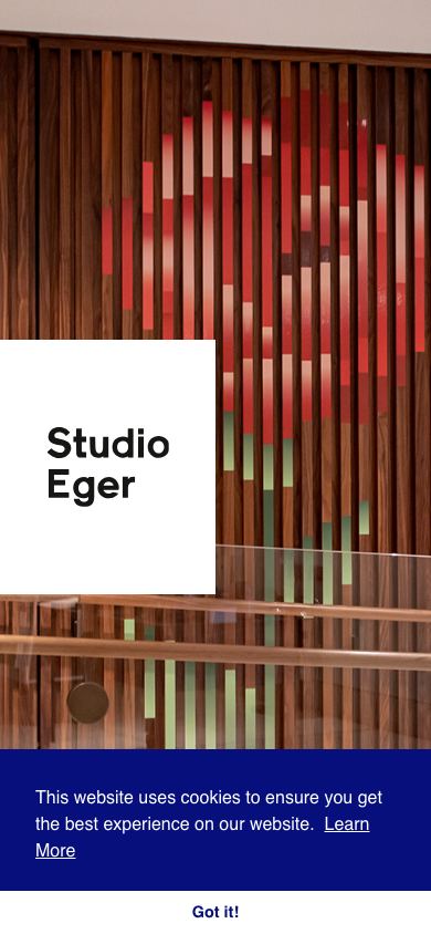 Studio Eger’s homepage on a phone